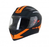 Шлем (интеграл) Ataki JK316 Route черный/оранжевый матовый  