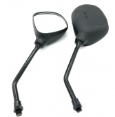 Зеркала мото ZX - 013 правая резьба М-8 овал черные ножка в резиновой трубке 