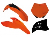 Комплект пластика R-TECH KTM SX/SXF 125-505 07-10, EXC 125-530 08-11 / оранжевый / черный