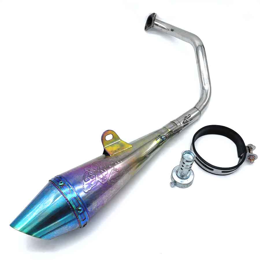 Глушитель двиг. 139 QMB (прямоток) хамелион (колено+крепление)