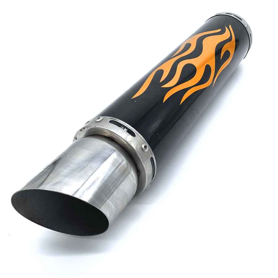 Глушитель двиг. 139QMB (прямоток) черный пламя