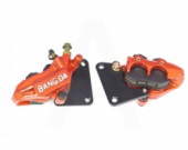 Суппорт тормозной задний GY6 50/150 "CNC" двухпоршневой / оранжевый