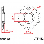 Звезда ведущая JTF  432.13 JT Djebel 250 / Bandit 250