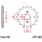 Звезда ведущая JTF  422 KX125