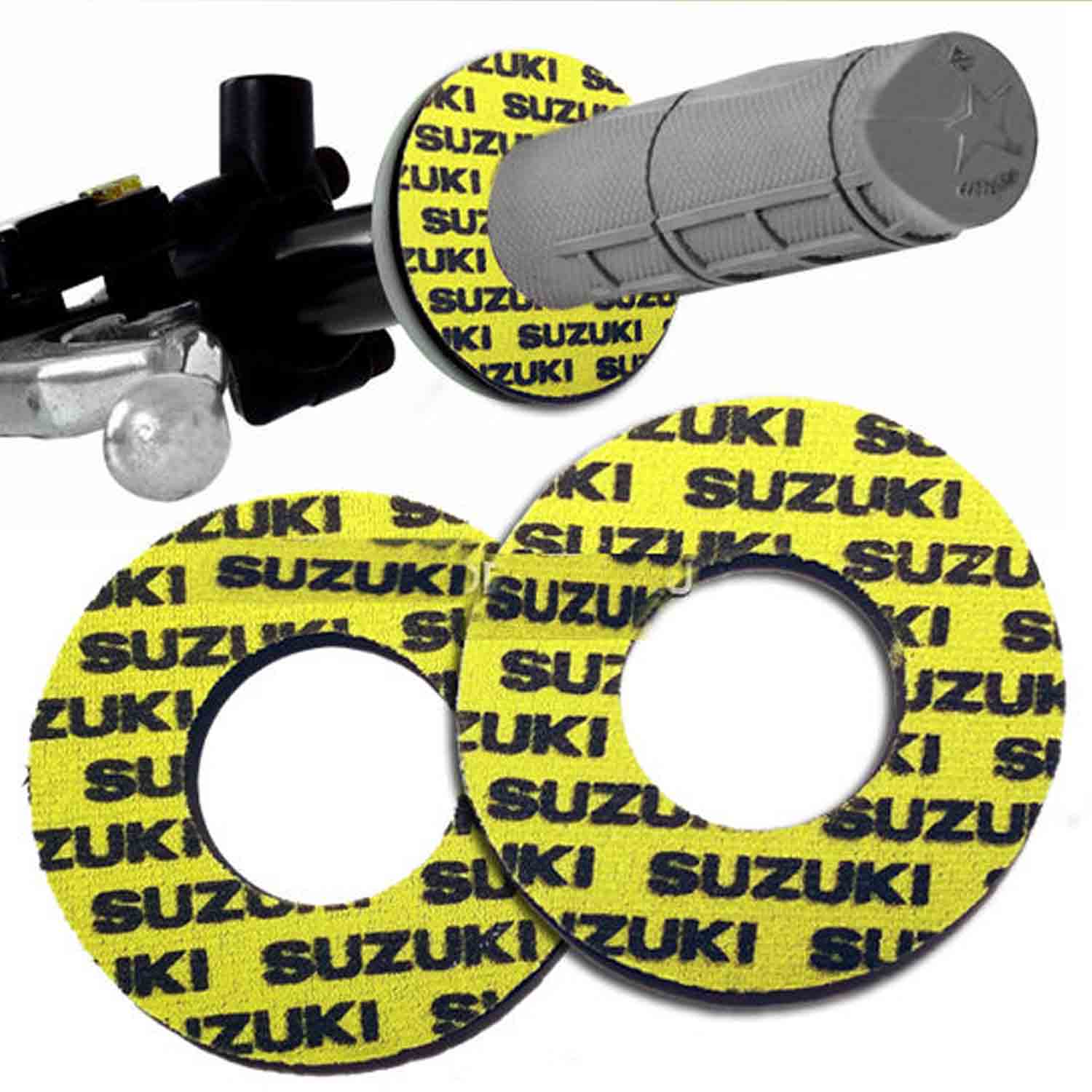 Ограничители (донаты) ручек руля SUZUKI желтые
