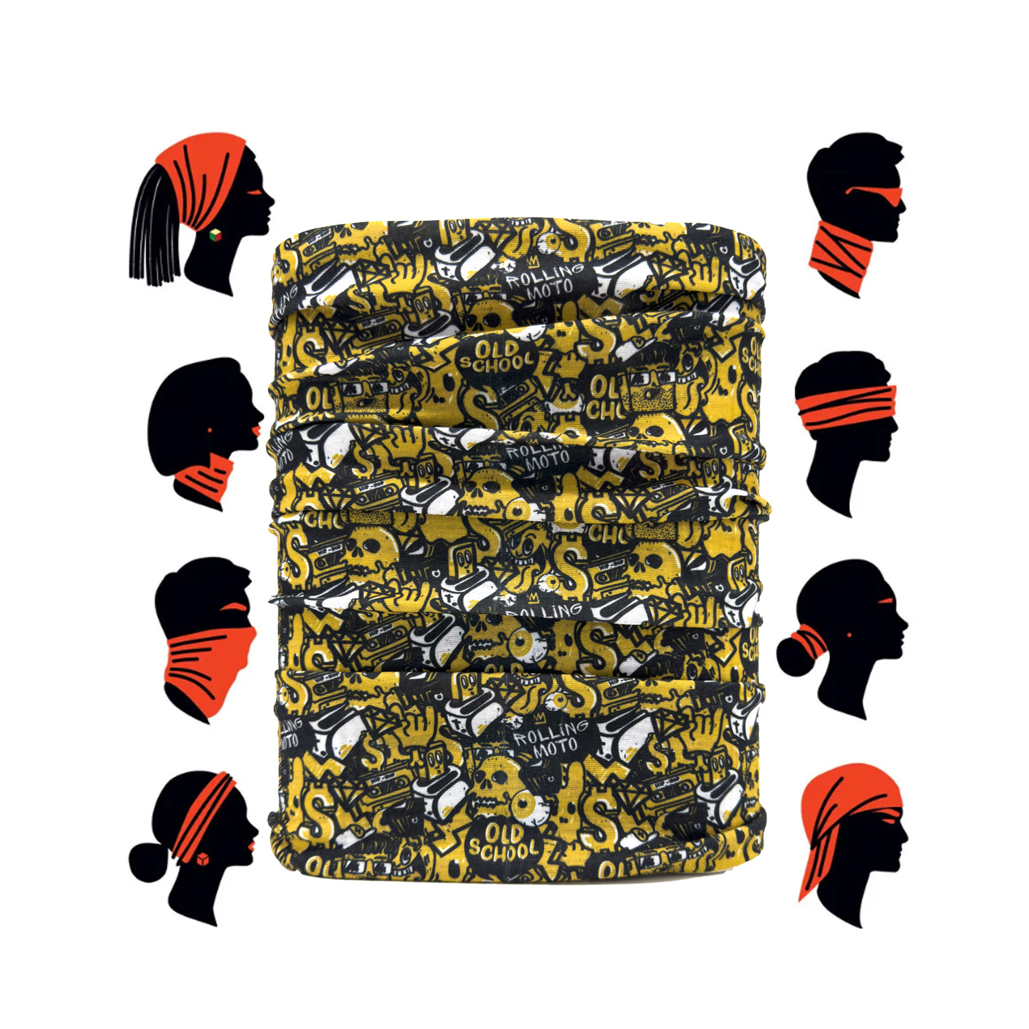 Бандана Rolling Moto желтая