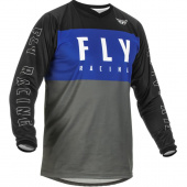 Джерси FLY RACING F-16 синяя/серая/черная (2022)   