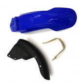 Крыло переднее Yamaha YBR 125 синее три части в сборе