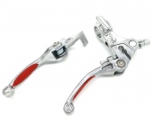 Рычаги сцепления + тормоза складные с силиконовыми накладками в сборе  питбайк SM 