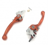 Рычаг сцепления + тормоза / KTM CNC 65SX 05-11 / 85SX 05-12 / 105SX 04-11 / неломайки / оранжевые