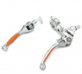 Рычаги сцепления + тормоза складные с силиконовыми накладками в сборе  питбайк SM 