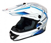 Шлем детский (кроссовый) Ataki SC-15 Rift синий/белый глянцевый