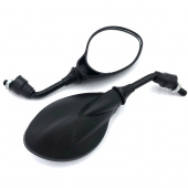 Зеркала мото ZX - 2338 правая резьба M-8 черные овал