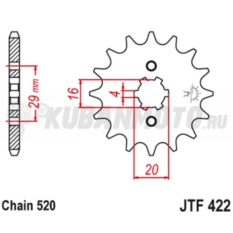 Звезда ведущая JTF  422 KX125