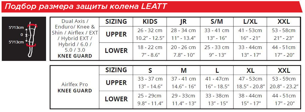 Защита колена LEATT размер