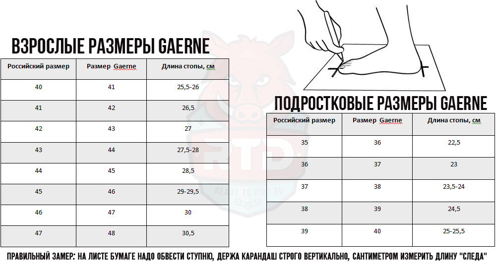 Мотоботы размер