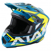 Шлем (кроссовый) Ataki JK801 Rampage синий/желтый глянцевый  