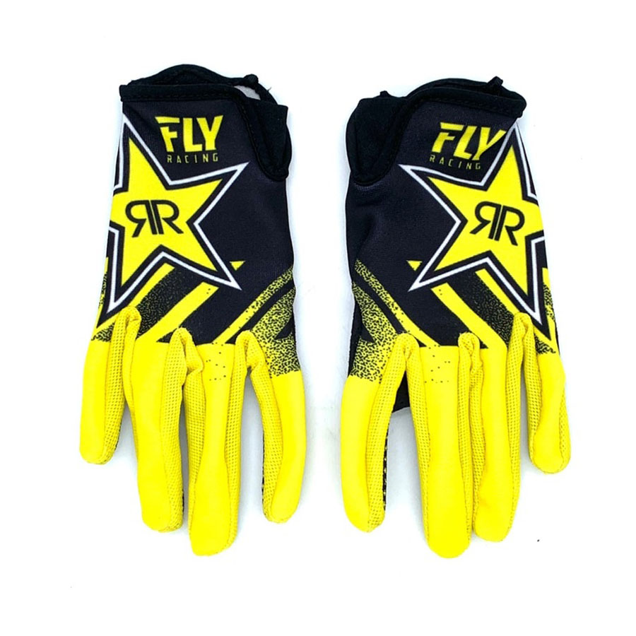 Перчатки FLY RACING LITE ROCKSTAR размер 7(XS)  желтые/черные (2019)