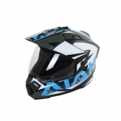 Шлем (мотард) Ataki JK802 Rampage серый/синий глянцевый