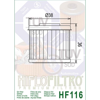 Фильтр масляный HF116 HIFLO