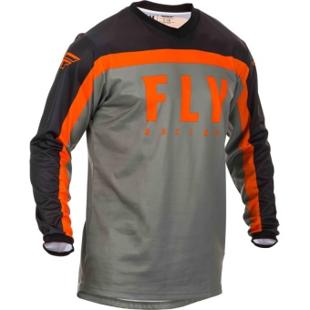 Джерси FLY RACING F-16 серая/оранжевая (2021)