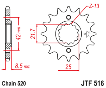 Звезда ведущая JTF  516.14 JT 